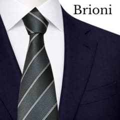 美品】 Brioni ブリオーニ ネクタイ ストライプ グレー - メルカリ