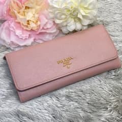 美品✨ PRADA 長財布 サフィアーノ メタルロゴ フラップ ピンク - メルカリ