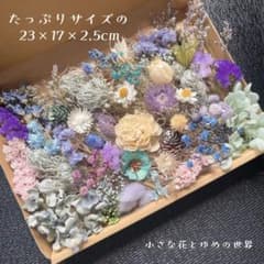 ✤花材セット8✤ブルーパープル系たっぷり20種以上プリザーブド✼ドライおまけありのサムネイル