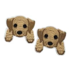 2個セット 刺繍ワッペン 犬 ゴールデン 動物 顔 子犬［HARE］DB067のサムネイル