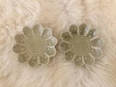 美品♡ 石田裕哉さん黄瀬戸 陽刻菊皿　2客のサムネイル