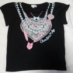 【すぐ発送】130女子　Tシャツ黒　Anyfam　エニイファムのサムネイル