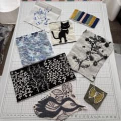 pjc.音の絵.ミナペルホネン.刺繍ハギレ.ハンドメイド.はぎれ
