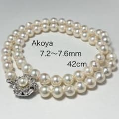 照り強】 本真珠 あこや パール 7.2〜7.6 ネックレス SILVER - メルカリ