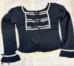 Angelic Pretty ブラック 長袖 カットソー レース リボンのサムネイル