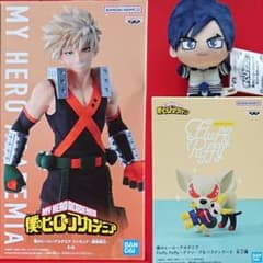 僕のヒーローアカデミア 爆豪勝己 バクドック フィギュア & 飯田天哉ちびぐるみ
