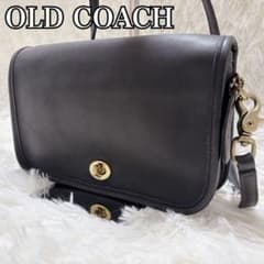 【美品】USA製　COACH レザーショルダー バッグ黒 ターンロックのサムネイル