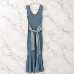 【美品】ROYAL PARTY シェルボタンマーメイドワンピース ブルーのサムネイル