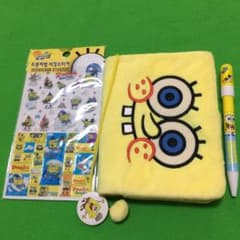 スポンジボブのメモカバー&青ボールペン＆シールのサムネイル
