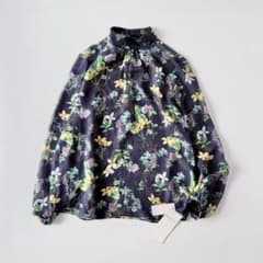 新品 トゥモローランドコレクション シルク 花柄 ギャザーネック 