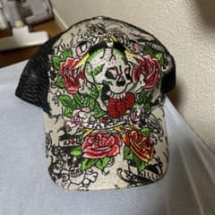 00s Ed Hardy スカル 刺繍トラッカーキャップ USA製 y2k - メルカリ