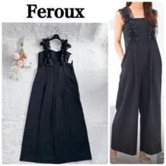 '25新品✨未使用　Feroux フェルゥ【洗える】フリルショルダー サロペット 25新品✨未使用 Feroux フェルゥ【洗える】フリルショルダー