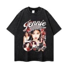 ジェニー BLACKPINK ヴィンテージ加工 Tシャツ 半袖 M - メルカリ