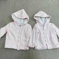 80サイズ ラルフローレン Ralph Lauren フード付き ピンク 双子のサムネイル