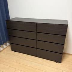 ニトリ ローチェスト クエス 140 ダークブラウン 中古 美品 【A 