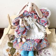カントリーバニー「ケイトママ」 手作り人形 ハンドメイド ウサギの