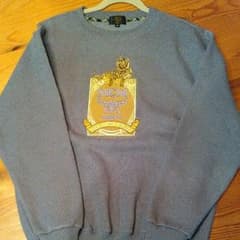 レア　MCM  前後刺繍　裏起毛　スウェット　ニット　90s　パープルのサムネイル