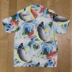 Sun Surf/サンサーフ、半袖アロハシャツ、Mサイズ、和柄/鯉柄のサムネイル