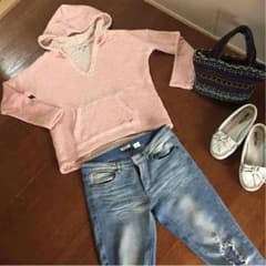 Misa様お取り置き♫アメリカンイーグル White×pinkパーカーのサムネイル