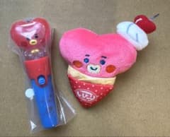 BT21 TATA FamilyMart Plush Badge Light Stick Charm