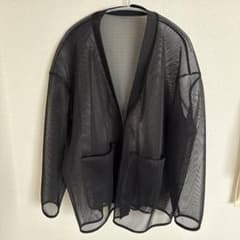 pois ポワ double mesh Cardigan ブラック - メルカリ