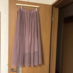 レディース ロングスカート ピンク プリーツのサムネイル