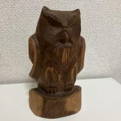 一刀彫　フクロウ人形　木目きれい　ミミズク森の守り神自然の象徴ログハウスシンボル m48489666142_1.jpg?1710309239