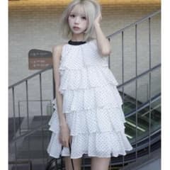 ドットティアードアメスリミニワンピース darich アイボリー ドット