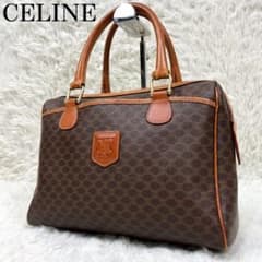 CELINE ミニボストンバッグ マカダム柄 トリオンフ レザー ゴールド