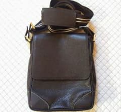 dunhill ダンヒル ショルダーバッグ 、レザー製、イタリア製、こげ茶色