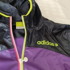 adidas フード付きウィンドブレーカー 紫×紺　メンズM　✧美品