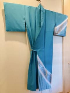 青色地に銀の柄　踊り着物 袷の付下げ訪問着 m48504106357_1.jpg?1775204701