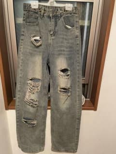 ダメージ加工 デニムパンツ XSサイズのサムネイル