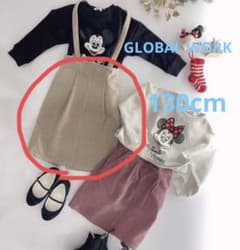 再値下げ！ソフトコーデュロイタイトスカート ベージュ 130 グローバルワークのサムネイル