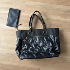 CHANEL パリビアリッツ GM レザー トートバッグ ブラック キャンバス