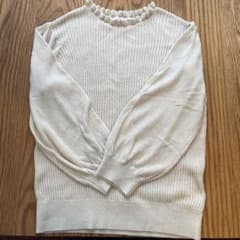 NATURAL BEAUTY BASIC 薄手リブニット ベージュ Mのサムネイル