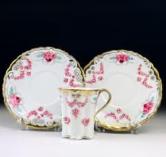 オールドノリタケ 薔薇紋 金彩 金盛り カップ＆ソーサー2枚 RCマーク