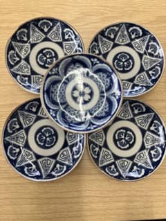 骨董品 染付 印判 青印判 時代物 皿 5枚セット - メルカリ
