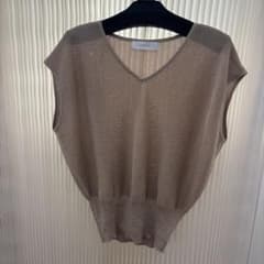 ゴールド Vネック トップスのサムネイル