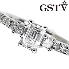 GSTV Pt950 エメラルドカットダイヤ リング 0.30ct D SI2 - メルカリ