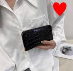 長財布 ブラック クロコダイル調 新品のサムネイル