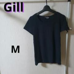 美品 My Gill ネイビー クルーネック Tシャツ　38 レディース M 黒のサムネイル