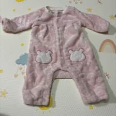 くま柄 ロンパース ピンク 60-70cmのサムネイル