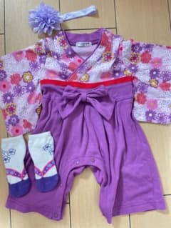 袴ロンパース 70 女の子のサムネイル
