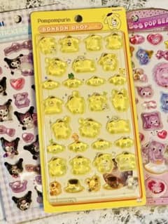 美品‼️ ポムポムプリン　クロミちゃん　シール　3枚セット　立体シールのサムネイル