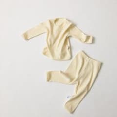 韓国子供服　リブセットアップ　アイボリー　80サイズのサムネイル
