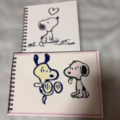 スヌーピー 手書き風イラスト入りメモ帳 2枚セット（カラー出力）のサムネイル