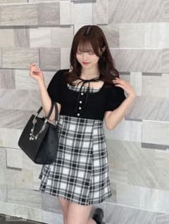 evelyn リボンチェックミニOPのサムネイル