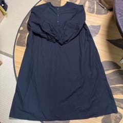 ブラック ロングシャツワンピース 長袖のサムネイル