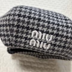 ミュウミュウ　miumiu ベレー帽　千鳥格子　チェック ミュウミュウ miumiu ベレー帽 千鳥格子 チェック - メルカリ
